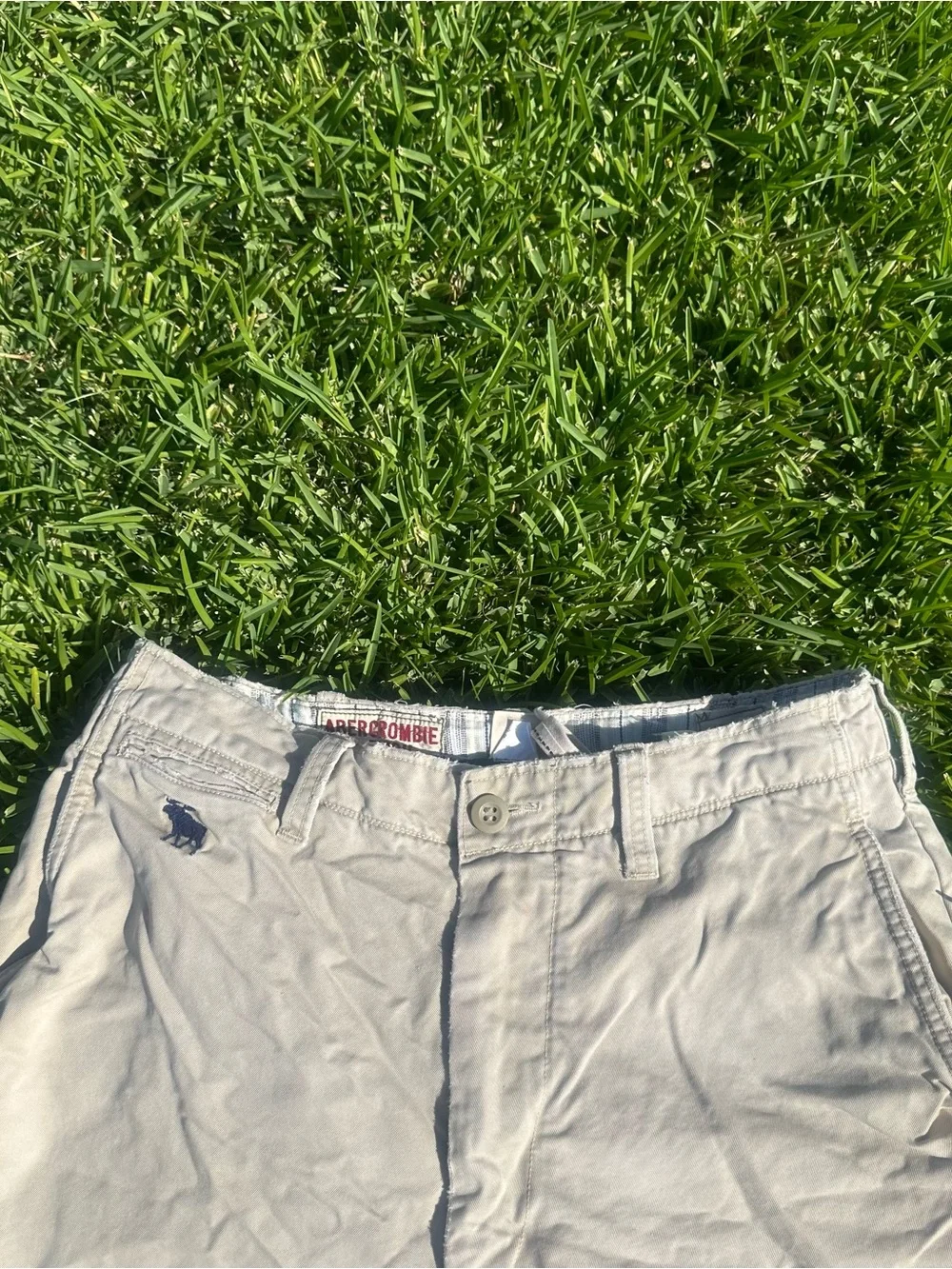 Abercrombie & Fitch Men's Light Khaki Flat Front Shorts Chino Size 30
